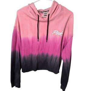 Victoria Secrete Pink Women Hombre Crop Hoodie size LG tie dye pink,purple,black